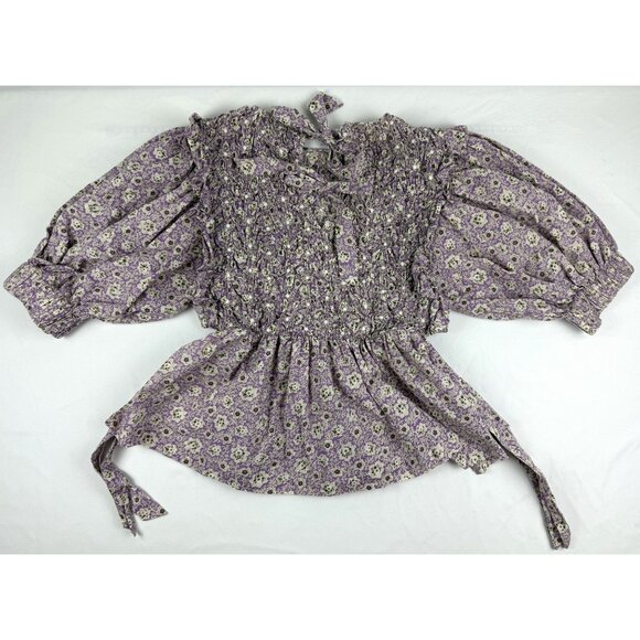 Sea New York Women’s Ida Smocked Top Lilac color Size XS - Picture 4 of 9